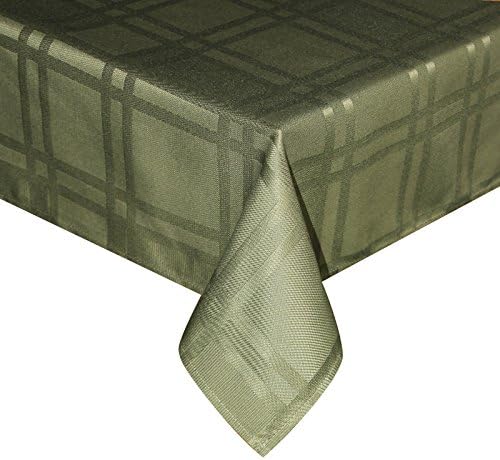 UFRIDAY Solid Green Tablecloths with Waffle Checker Design, Spill Proof Table Cover Modern for Birthday, 52 by 70 Inches
