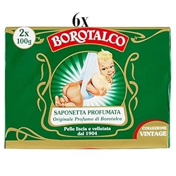 Borotalco Roberts - 6 sapone per le mani, 2 x 100 g, con aloe vera