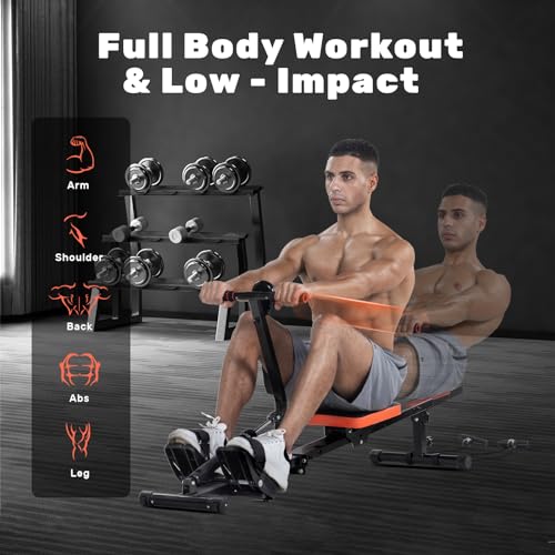 Jupgod Rowing Machine, Rowing Machines for Home Gym, 160KG/350 LBS Weight Capacity, 16 Levels of Quiet Resistance