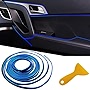 Car Interior Trim Strips,Universal 16.4 ft Car Electroplating Decoration Styling Door Dashboard, Flexible Interior Trim Accessories with Installing Tool(Blue)