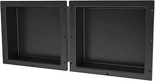 Tile Redi USA RNDH1614S-14 Niche Double Recessed Shower Shelf, Two Shelves, 14" H X 32" W, Black