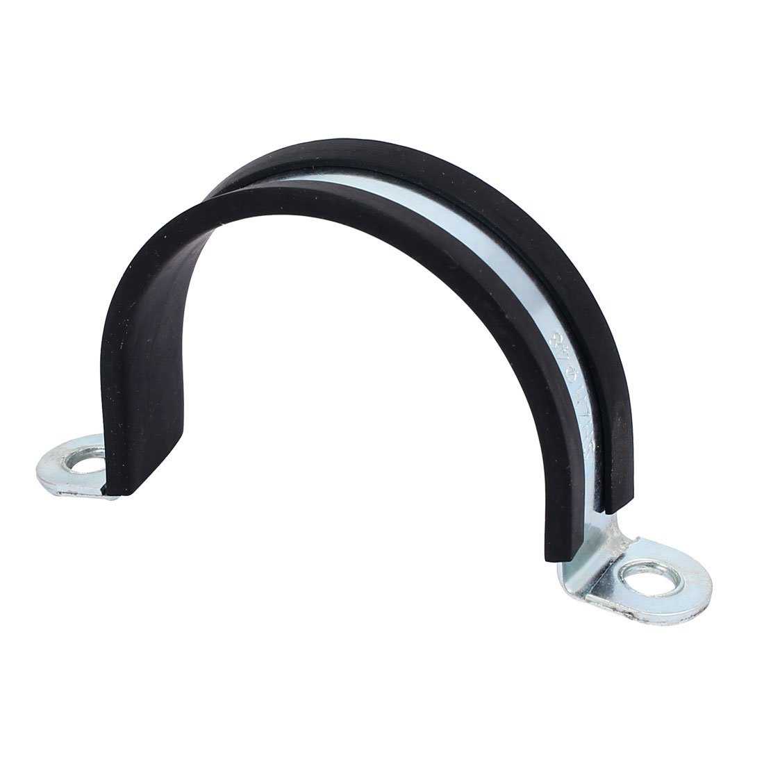 Aexit M48 EPDM Clamps Rubber Lined U Shaped Pipe Tube Strap Clamps Clips Strap Clamps Fasteners 2pcs