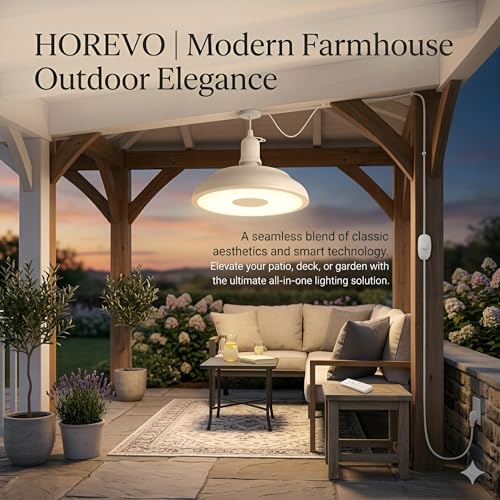 HOREVO Upgraded Outdoor Plug-in Pendant Light with Bluetooth Speaker by HOREVO - Used condition - Image 9
