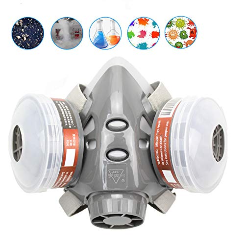 Qianyuyu 308 Half Face Respirator Gas Mask with Protective Glasses, Professional Organic Steam