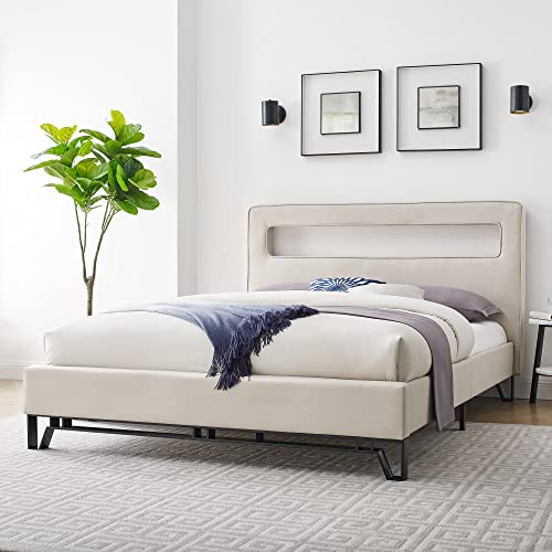 Classic Brands Clermont Beige Upholstered Bed, King #TOP2