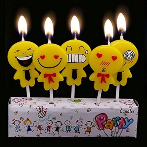 Image of Wanna Party Wax Smiley's Candles (Yellow, Pack of 5)