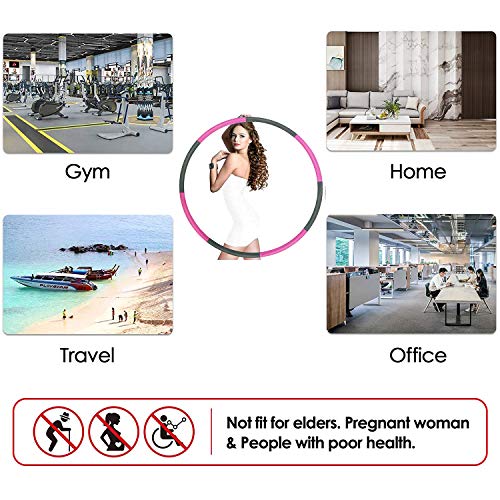 EPROSMIN Exercise Hoops for Adults - Hoop for Exercise Weighted Fat Burning Healthy Fast Weight Loss 8 Section Detachable Adjustable Design Soft Home W
