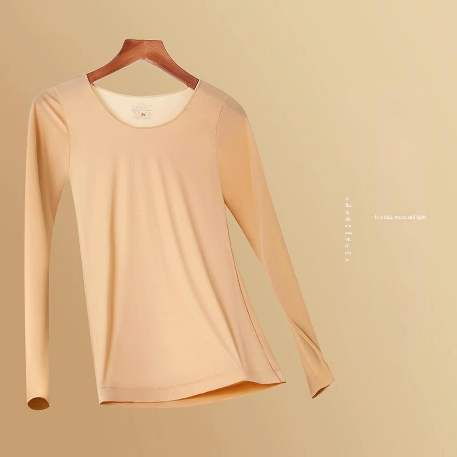 Thermo Unterwäsche Set Setzen Sie Hautbeautifizierende, Warme, Nahtlose Innere Verschleiß-herbstkleidung Und Lange Johns Für Frauen-braun-l
