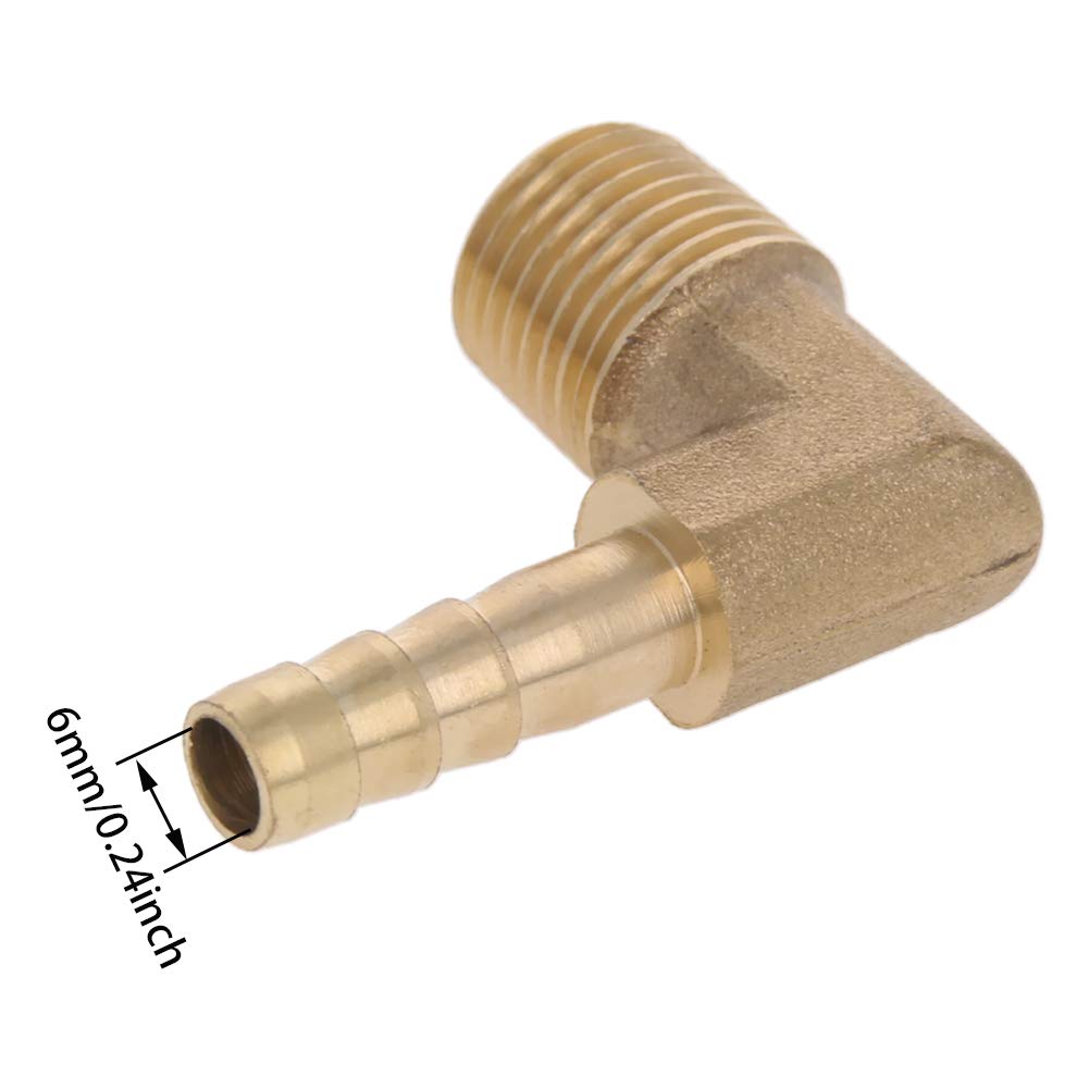 HATOOLHA® Messing Weerhaak Slang Fitting, Elleboog Pijp Connector 10mm Prikkeldraad 3/8 BSP Vrouwelijke Draad 90 Graden Pijp Adapter Connector