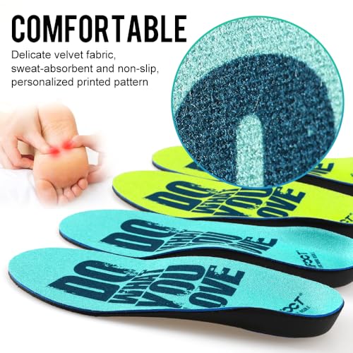 Image of XINIFOOT Arch Support Shoe Insoles for Men and Women, 2 Pairs, Blue + Green | 2 Pairs, Comfort Orthotic Inserts, For Flat Feet & Feet Pain, For Pronation & Running, Blue + Green