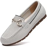 Women's Knit Slip On Loafers - Breathable Mesh Flats with Memory Foam Insole & Arch Support, Non-Slip Comfortable Shoes for Work Office Commute, Driving, Casual Daily Walking (Wide Foot Friendly)