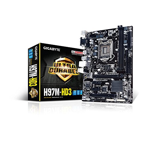 Gigabyte GA-H97M-HD3 Motherboard (MATX VGA, SND, GLN, U3 SATA, 6GB, DDR3 Speicher) Gigabyte GA-H97M-HD3 Motherboard (MATX VGA, SND, GLN, U3 SATA, 6GB, DDR3 Speicher)