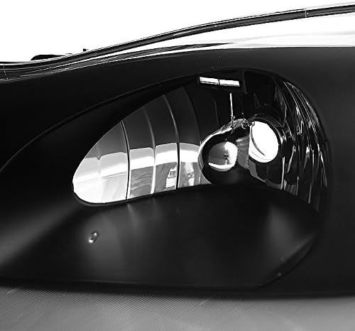 AKKON - For Saturn S Series SC1 SC2 Coupe Black Bezel Headlights Front Lamps Replacement Pair