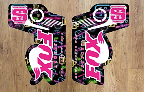 Autocollants protecteurs de fourche Sh Neon Fox pour sorties enduro