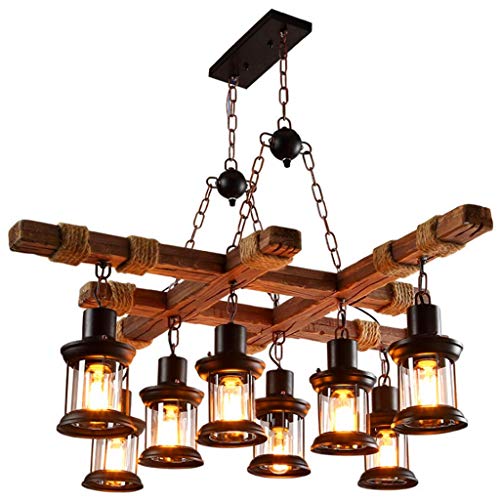 Lustre en bois retro rustique pour illuminer votre table de salle à manger