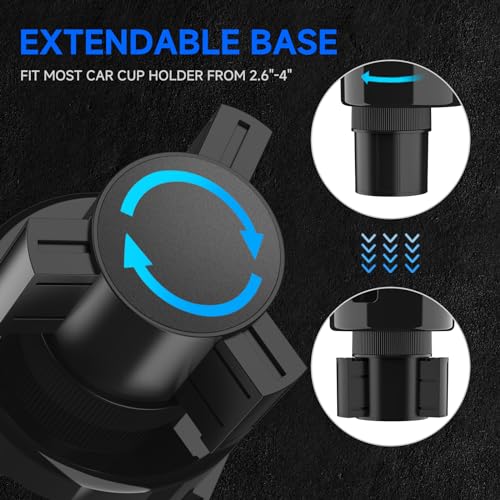 DYLEN Car Cup Holder Expander, 2 in 1 Cup Holder Adapter Extender for Car with Expandable Insert, Fits Yeti, Hydroflask and Other Large Water Bottles & Mugs in 2.2"-4.6" (10-46oz) - Image 5