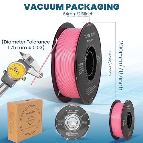 Image of TINMORRY PETG Filament 1.75, Rapid PETG-Eco 3D Printer Filament, Compatible with Most FDM 3D Printers, 1 KG 1 Spool, Pink