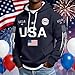 Naxsuia Men's USA 250th Anniversary Hoodie 1776-2026 Patriotic American Flag Waffle Print Hooded Sweatshirt