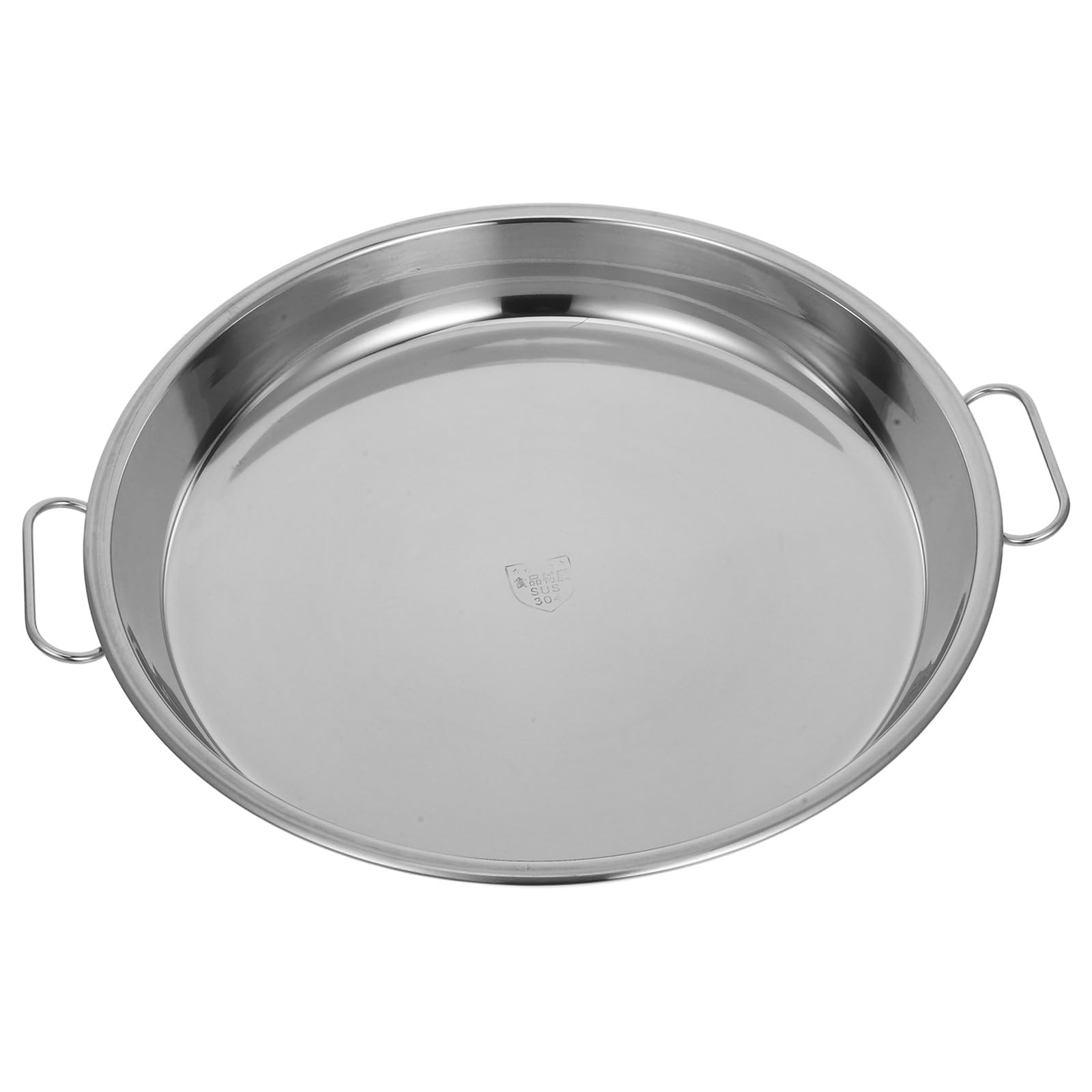 Plateau de service multifonction rond en inox pour cuisine et camping nature
