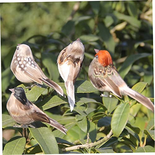 Décorations printemps jardin avec 12 oiseaux de simulation multicolores sur pinces - 3