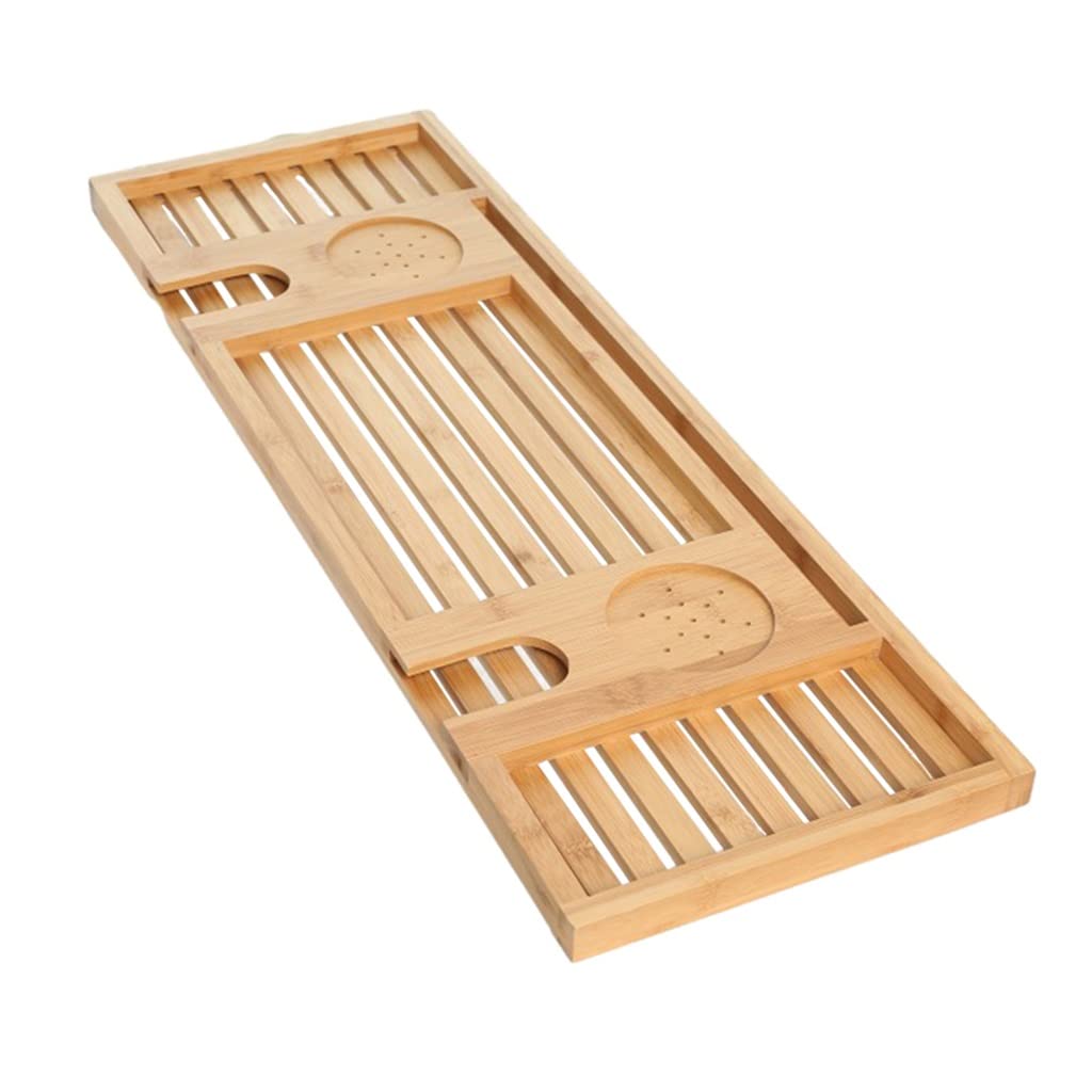 Plateau de bain en bois : tablette de support pour tablette et livre de spa à la maison