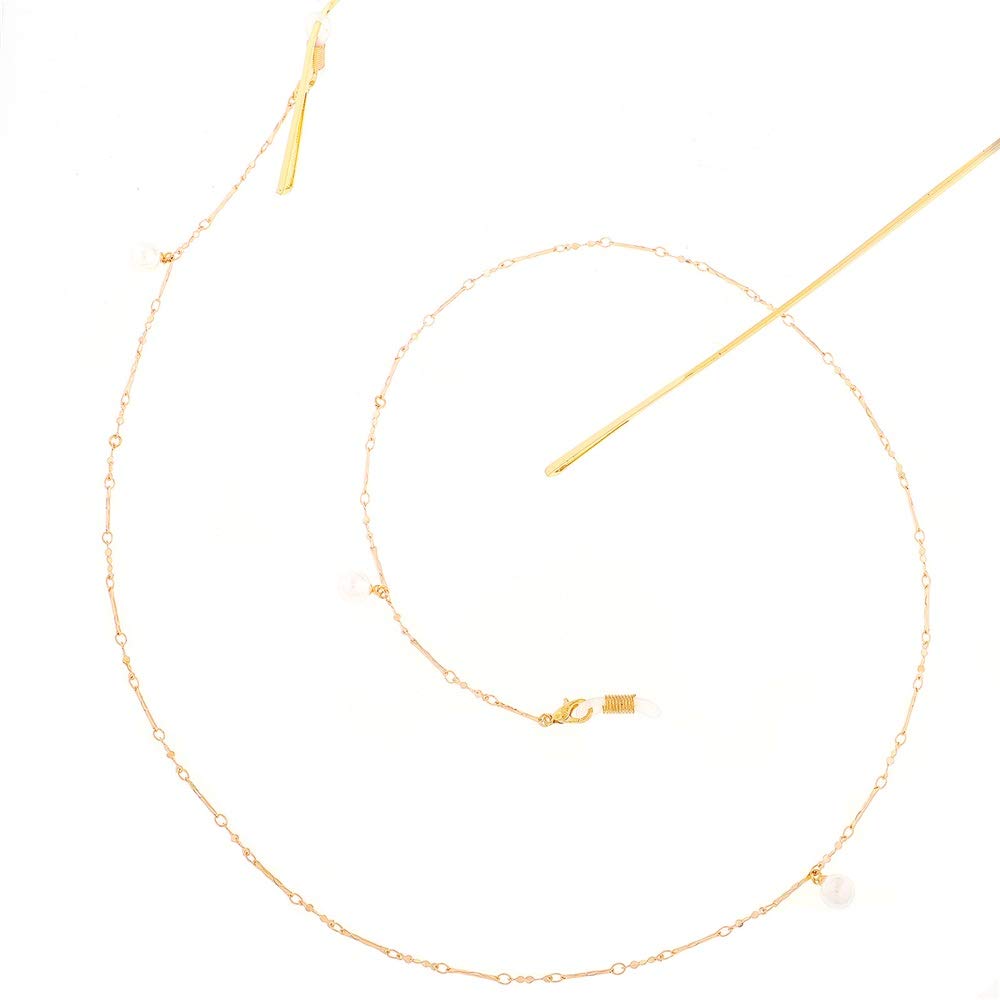 Sonnenbrillen-Kette, Brillenband, Rutschfeste Brillenkette for Damen, aus Edelstahl