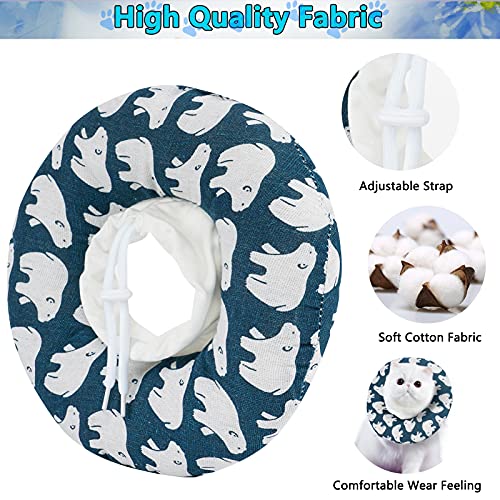 Image of HonourHope 3PCS Adjustable Cat Recovery Collar Soft Pet Cone Collar Protective Cotton Comfy Dog Collar After Surgery Cat E-Collar Elizabethan Collars for Pets Kitten and Small Dogs-S