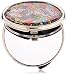 Mother of Pearl Butterfly Flower Double Compact Cosmetic Makeup Handbag Pocket Beauty Purse Mirror, 3.2 Ounce
