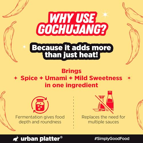 Image of Urban Platter Korean Gochujang Paste 500g (Fermented Chilli Paste | Spicy-Sweet Umami | Plant-Based | For Bibimbap & Tteokbokki)