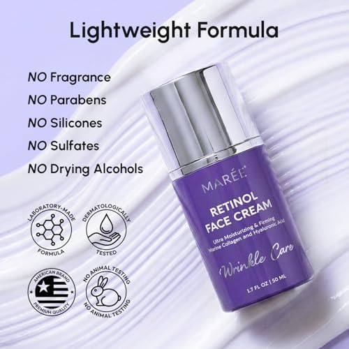 MAREE Face Moisturizer – Firming & Lifting Face Cream for Women with Collagen, Retinol & Hyaluronic Acid – Day & Night Anti-Aging Facial Wrinkle DD Cream Moisturizer for Dry Skin – Purple — view 7