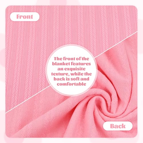 Image of Cinaci 4pcs Pink Soft Nursery Newborn Baby Receiving Swaddle Blanket with Matching Turban Hat Bow Headbands Floral Nylon Headbands for Baby Girls Newborn Infants