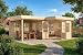 Alpholz 5-Eck Gartenhaus Pepe aus Holz 618x462cm mit 40 mm Wandstärke in Naturbelassen