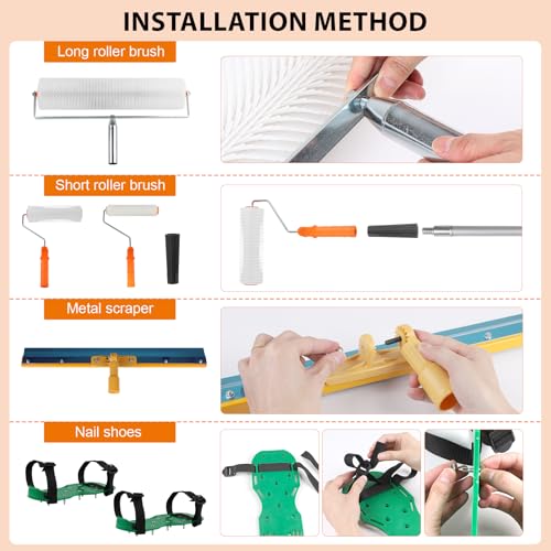 Kit ciment autonivelant rouleau debulleur raclette double face perche EXLECO