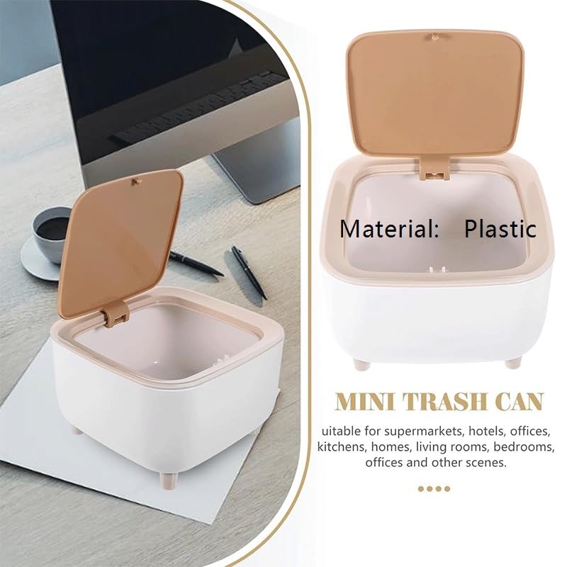 Kitchen Trash Can Household with High Feet Toilet Office Wastepaper Basket Storage Bin