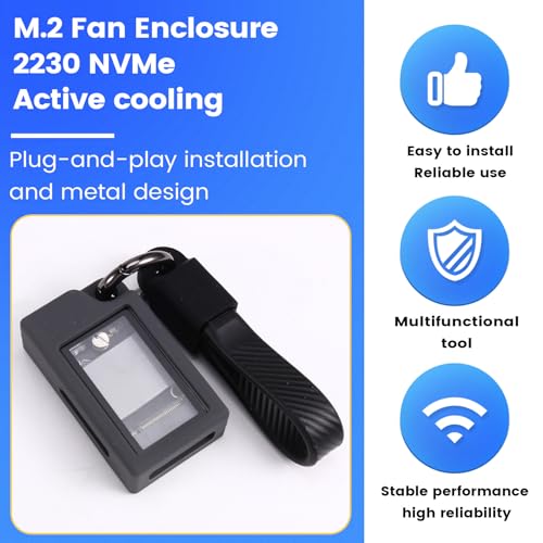 Caja externa para SSD M.2 NVMe 2230 con ventilador miniatura 3