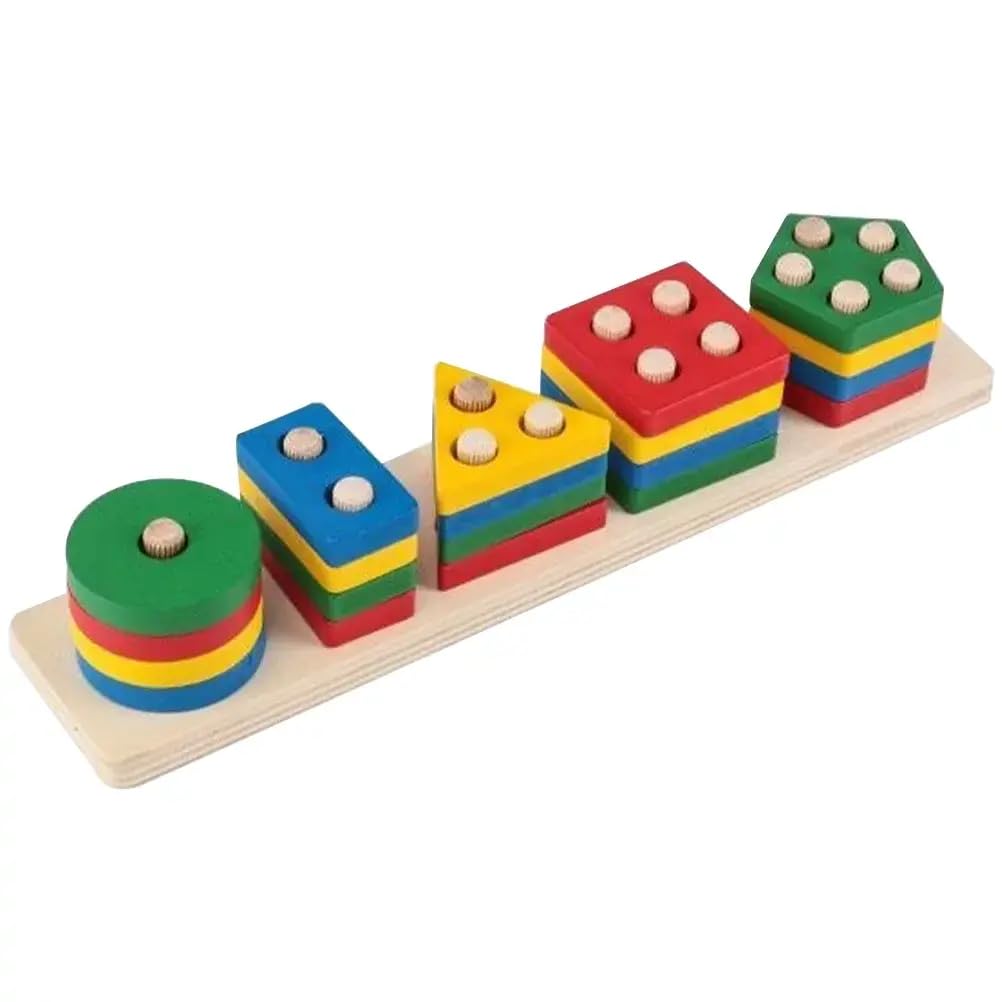 Kids Mandi Montessori Toys for Boys and Girls | Wooden Shape Sorter for Toddlers | Educational Geometric Stacking | Color Recognition Puzzles (B0BNHLR1DK) Amazon Price History, Amazon Price Tracker