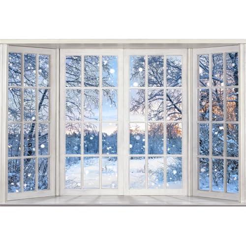Toile de fond de 3 x 2,4 m YongFoto motif neige pour masquer un mur terne