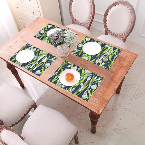 Set de table PVC résistant à la chaleur fleurs Perce-Neige - 7