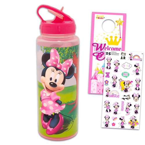 Set - Bundle Of 30oz Plastic Sports Tumbler Cup With Spout Plus Sticker, And More | Minnie School Supplies
