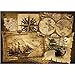 Produktbild Vlies Fototapete PREMIUM PLUS Wand Foto Tapete Wand Bild Vliestapete - Geografie Karte Schiff Vintage Kompass - no. 1861, Größe:254x184cm Vlies