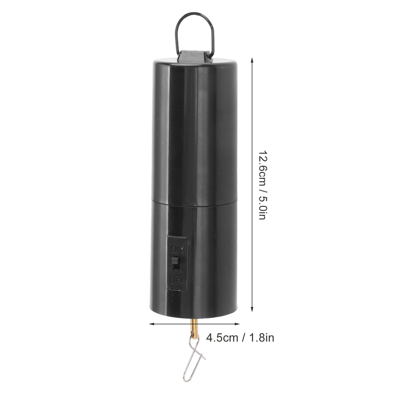 Motor Giratorio de Viento con Pilas, Motor Giratorio Colgante para Campanas de Viento, decoración de jardín, Capacidad de Carga de 3 kg, diseño fácil de Colgar (Negro, 5 x