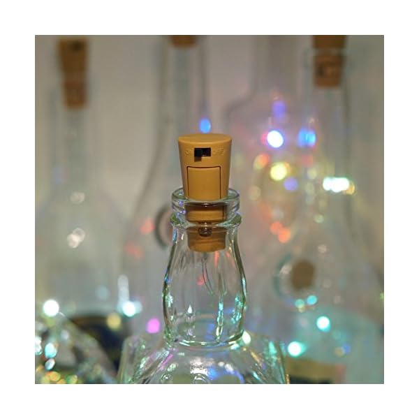 Lovenite 10 pack bottle cork lights 10 led wine bottle battery powered lights copper wire fairy string light for christmas halloween wedding birthday party diy home decor - image 7