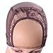 YANTAISIYU 4X4 Inch U Part Swiss Lace Wig Cap for Making Wigs with Adjustable Straps on the Back Glueless Hairnets (Brown M)