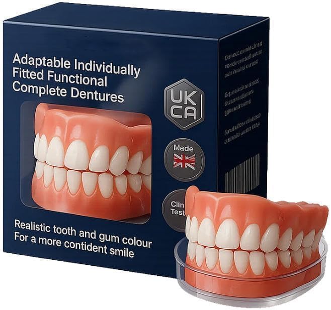 Moldable False Teeth, Silicone Dentures, Men and Veneers Teeth for Women - Upper and Lower Matching Set, Convenient and Quick, Suitable for Daily, Party