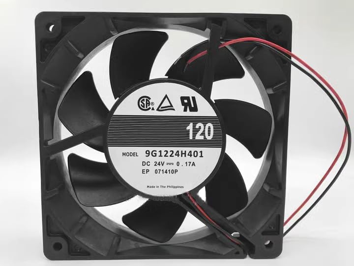 Cooling fan 24V de bajo consumo 0.17A y alta presión estática de 12cm