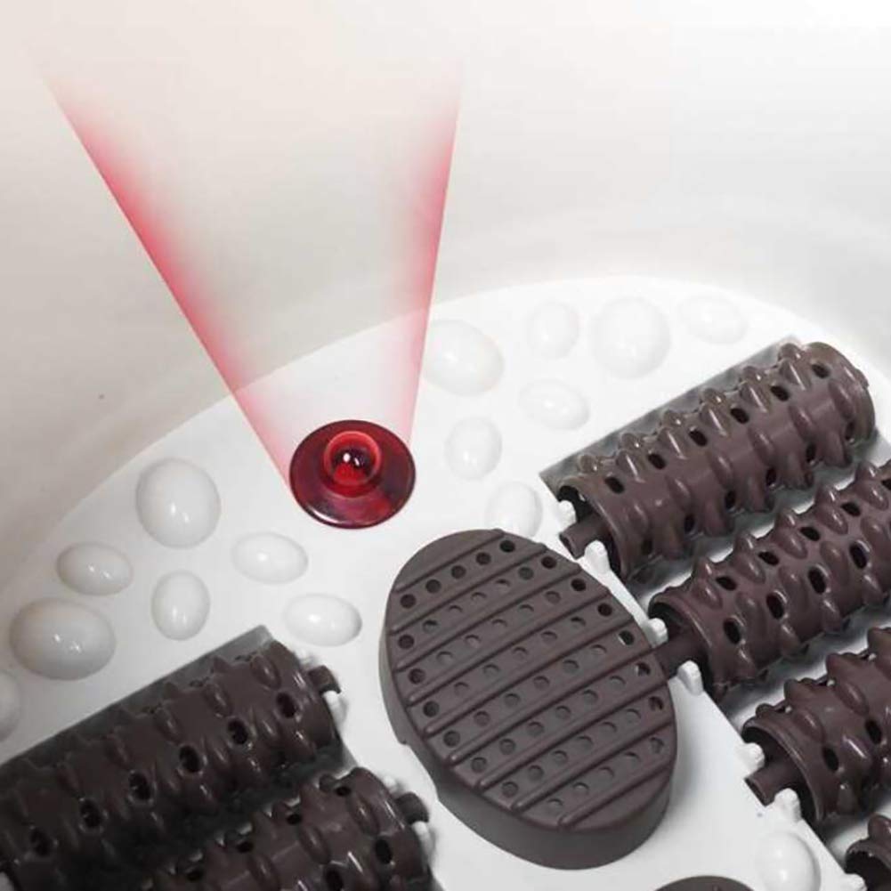 UYDJAKX Masajeador de baño de pies,SPA de baño de pies con Calor,Pedicura Terapéutica por Infrarrojos Bañera para pies 12 Rodillos de Masaje Cubo de Lavabo eléctrico-A (A) Star of Light
