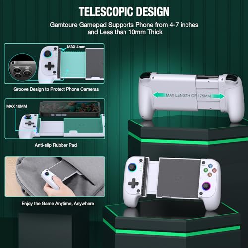 Gamtoure MC101 Mobile Gaming Controller For Iphone/Android With Case Support, Hall Effect Joysticks Wireless Phone Controller With Rgb -Suitable For Cloud Gaming, Pubg, Roblox, Call Of Duty Mobile Gamers thumb #2