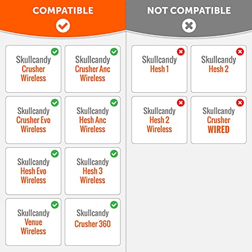 Extra Thick Earpad Cushions Compatible with Skullcandy Crusher 3 / Hesh 3 / ANC/Crusher Wireless/Evo Headphones, Protein Leather & Soft Memory Foam Ear Pads for Headphone - Black - Image 3