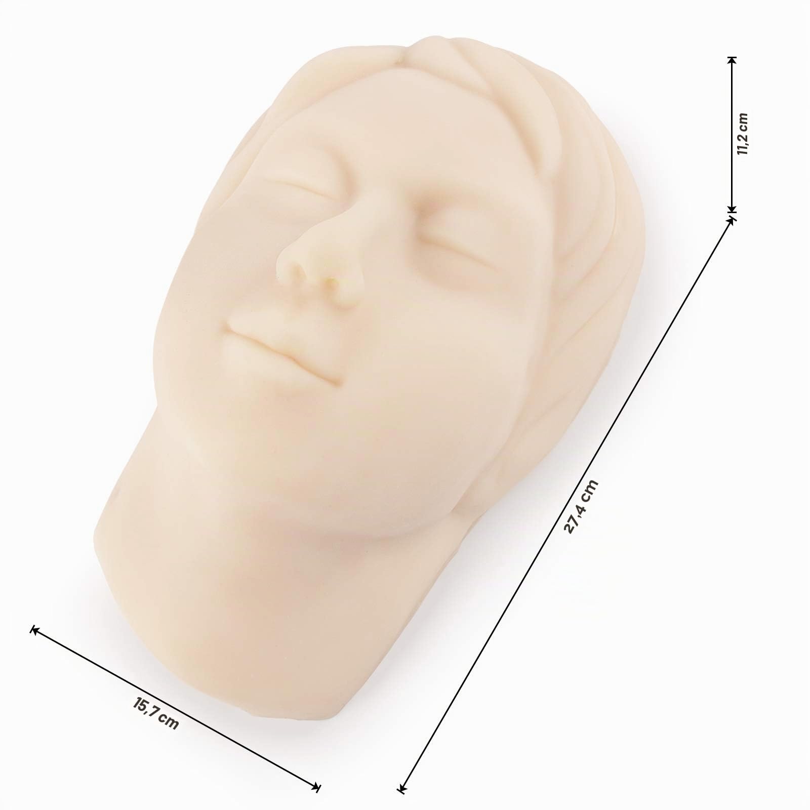 Entrenamiento por inyección Modelo de Cara de maniquí de Silicona Modelo de Cabeza para enseñanza de microplástico, Entrenamiento de práctica para Estudiantes de Medicina, médicos, esteticistas