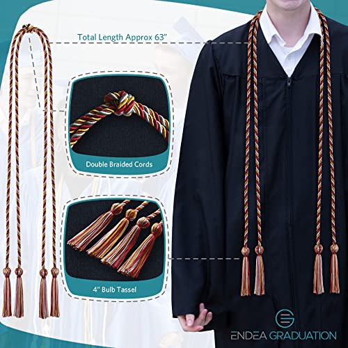 Image of Endea Graduation Double Honor Cord Three-Color (Red /Gold /White)